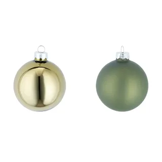 Christmas Decorations Weihnachtskugeln 6er Set - grün ¦ Glas,Aluminium Ø: 8.0