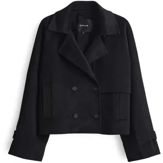 Opus Damen Jacke | Haili Kurztrench im modernen Wollmix Look Black, 42 - 42