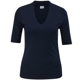 s.Oliver BLACK LABEL T-Shirt - T-Shirt mit V-Ausschnitt - Basic Shirt kurzarzm blau 46