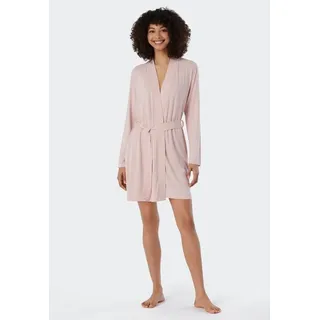 Schiesser Morgenmantel "Essentials", Kurzform, Single-Jersey, Kimono-Kragen, Gürtel, mit Kimono-Schnittform mit dezentem Glanz rosa XL (48/50)