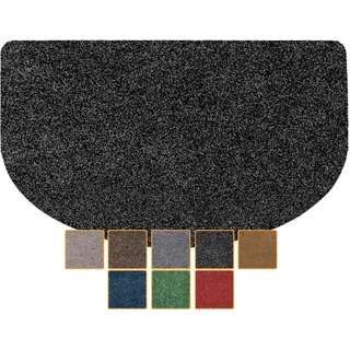 ANRO Fußmatte Schmutzfangmatte Türmatte rutschfest Fußabstreifer abwaschbar robust für Eingang, Haustür, Flur innen & außen Poet, 45 x 75 cm (Halbrund)
