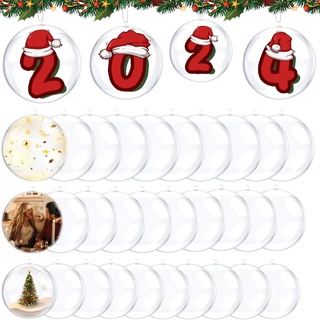 Xlong 30 Stück Weihnachtskugeln Durchsichtig,Acrylkugeln zum Befüllen 4/5/6cm,Befüllbare Weihnachtskugeln,Befüllbare Christbaumkugeln,Weihnachtskugeln zum Befüllen,Acryl Weihnachtskugeln