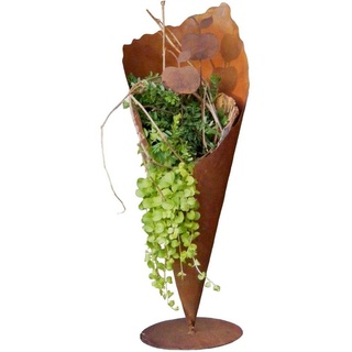 Rostikal Pflanzkübel Pflanzvase Metall Gartendeko, Echter Rost braun 40 cm