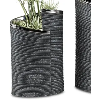 formano Dekovase ANTHRAZIT WRAP, modernes Design, Grau, Rillen, H: 22cm grau