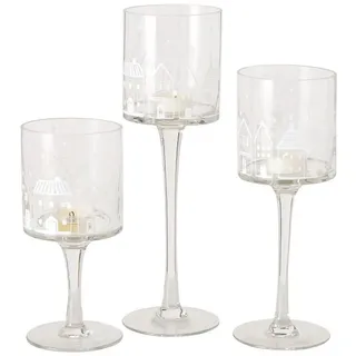 Boltze Windlicht Nordy Glas Weiß