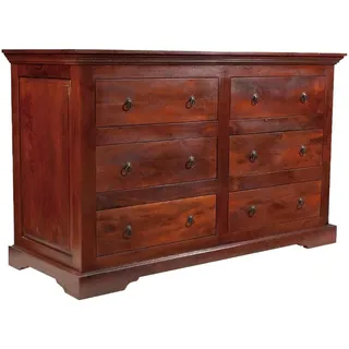 MASSIVMOEBEL24.DE Kommode Akazie 145 x 58 x 90 cm Nougat Lackiert / Braun