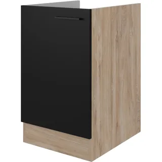 Flex-Well Unterschrank Spülenunterschrank Capri 57 x 50 x 82 cm Schwarz