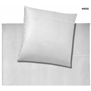 Elegante Bettwäsche Milano - 155x220 cm + 40x80 cm	weiss