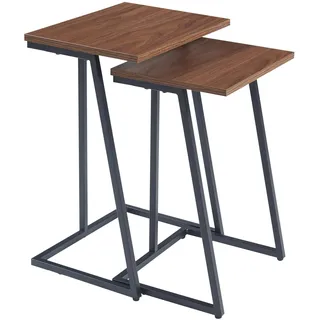 [en.casa] Salem Schwarz Walnuss 30 x 30 x 56 cm