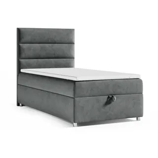 Best For Home Boxbett, Graphit, Höhe ca. 18 cm, Rechteckig, 100x200 cm, Schlafzimmer, Betten, Boxspringbetten