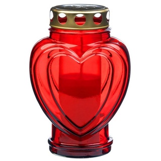 Glofrex S.C. Grabkerze Grablicht-Glas mit Kerze - rot - Höhe 17 cm - Brenndauer 24 h rot