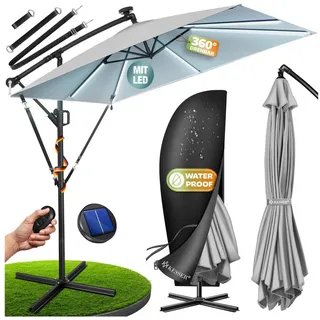 Kesser Ampelschirm Holly rechteckig Ø 350 cm mit LED Hellgrau