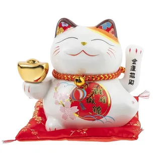 lachineuse – Maneki-Neko-Katze – Beweglicher Arm – Japanisches Objekt | Japanische Glückskatzen-Figur – Lucky Cat aus Porzellan – Asiatische Deko-Katze – Glück, Wohlstand, Reichtum