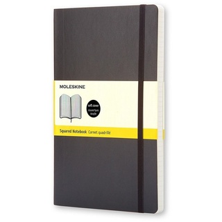 Moleskine Notizbuch 130x210mm, kariert, weicher Einband Large, schwarz, 240 Blatt