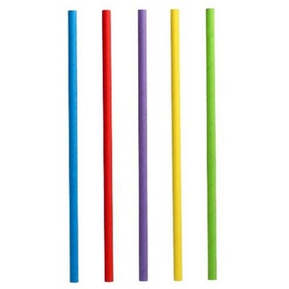 PAPSTAR Einwegbecher 100 Shake-Strohhalme aus Papier Ø8mm "pure" 25cm farbig, Papier blau|gelb|grün|lila|rot