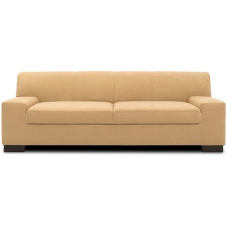 DOMO. Collection Norma Sofa , 3-Sitzer Couch , 3er Garnitur, 212x85x74 cm , Microfaser beige