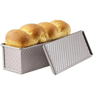 CHEFMADE Brotbackform Toastbrot 22 cm mit Deckel -antihaft- & silikonbeschichtet
