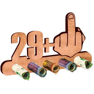 KIWISTAR UG - Mannfinger - Geldgeschenk - Mittelfinger 29 + 1 Geschenk zum 30. Geburtstag - Jubiläum - Kind - Hochzeit - Party - lustige Geschenke aus Holz Frau & Mann