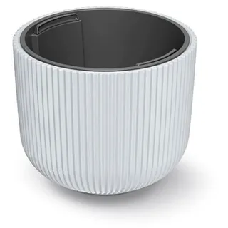 Prosperplast Weißer Blumentopf, mit Tank, Milly Kollektion, 23,9 x 23,9 x 19,7 cm, Fassungsvermögen 7 L.