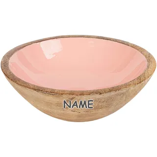 alles-meine.de GmbH Kunststoff & Holz - Schale/Schüssel - Müslischale - Obstschale & Salatschale/Dekoschale - rosa/pink - inkl. Name - Ø 20,5 cm - groß - Holzschüssel - Ser..