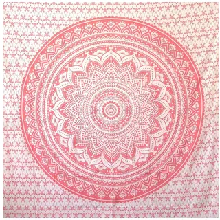 Wiladu Wandteppich Mandala Tuch Wand Mehrzweck Pareo Strandtuch XXL für Camping und Yoga rosa
