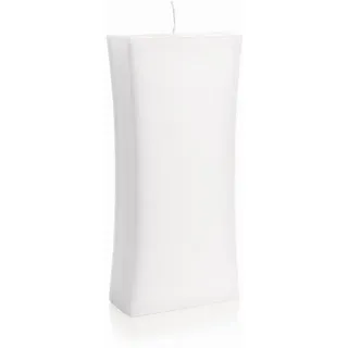INNA-Glas Formkerze Kerzenrohling Turm KENZO, weiß, 20cm, Ø9cm - Made in Germany weiß