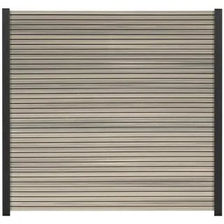 GartenLand Zaun Shadowline WPC Co-extrudiert ca. 180x180 cm, (Set, Ohne Pfosten, ca. 180x180 cm), Lamellen Co-Extrudiert, besonders haltbar, Pflegeleicht grau