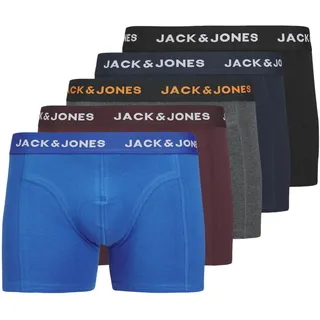JACK & JONES Huey Boxershorts 5 Einheiten Black / Detail Black / Black / Black / Black 4XL