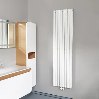 Belrad Paneelheizkörper Vertikal 1800 x 472 mm 1640 W weiß Mittelventil