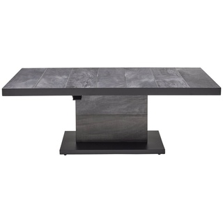 MONDO Gartentisch ASCELLA, Höhenverstellbar, 140 x 85 cm, Anthrazit, Aluminium, Tischplatte aus Keramik grau|schwarz