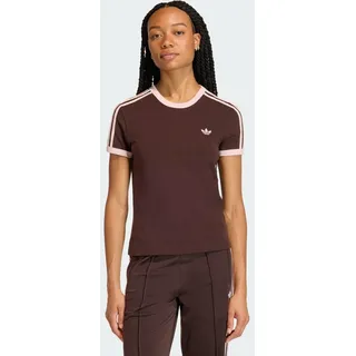 adidas 3-Stripes Slim T-Shirt Braun/Pink XS