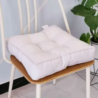 Dickes Stuhlkissen für Sessel, Sitzkissen, Garten, Esszimmer, Weiß