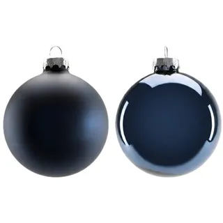 Trendline Weihnachtskugeln aus Glas Ø 80 mm nachtblau 6 Stück