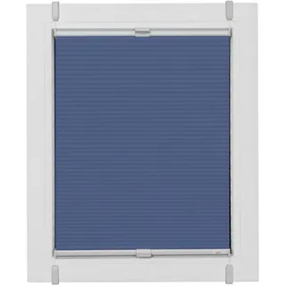 sunlines Plissee Start-up Style Honeycomb, verdunkelnd, ohne Bohren, verspannt, Klemmfix, verspannt mit Simply-Fix Klemmträger, Wabenplissee, nach Maß blau|silberfarben 49 cm x 205 cm