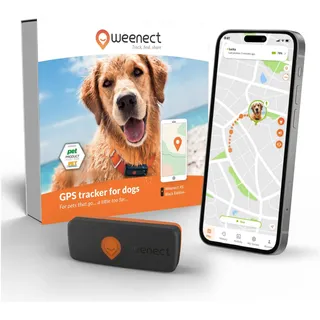 Weenect XS GPS Tracker für Hunde Schwarz B6,05/H2,45/T1,5 cm