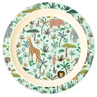 Rice Kinderteller Jungle Animals 20 cm grün