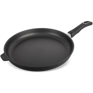 Original Gundel GUSS-BRATPFANNE flach, Ø 32 cm, Höhe 4,5 cm, BIOTAN-Oberfläche, PFOA-frei, Akku-Therm Boden - fester Stiel