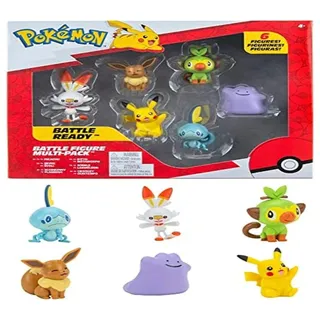 Pokémon Pokemon Figuren Set 6 pcs – 5-8 cm Figuren, Evoli, Pikachu und Mehr - Neueste Welle 2021 - Offiziell Lizenziert Pokemon Spielzeug