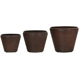 House Doctor - Funnel Blumentopf, braun (3er-Set)