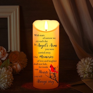 Gedenkkerzen Gedenkgeschenke LED Gedenkkerzen zum Verlust des geliebten Menschen Trauerkerzen Batteriekerzen für Gebete (Retro-Stil, 7,6 x 20,3 cm)