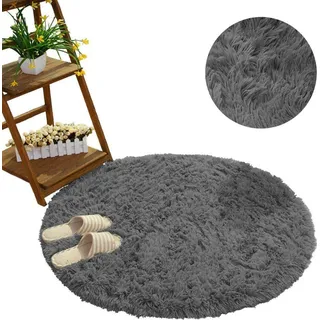Strado, Teppich, Round carpet Shaggy Strado 140x140 GrayNight (dark gray) universal (Ø 140 cm)