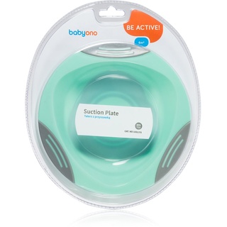 BabyOno Be Active Suction Plate Teller mit Saugnapf Mint 6 m+ 1 St.