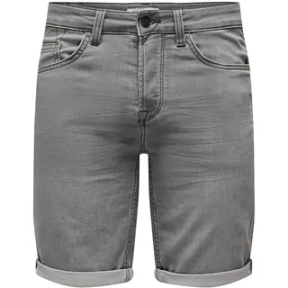 Only & Sons Herren ONSPLY Reg Gr. Jog Pk 8583- DNM Noos Jeansshorts Grey denim),