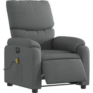 vidaXL Massagesessel, Sessel Elektrisch, Relaxsessel mit Liegefunktion Vibrationsfunktion, Fernsehsessel Liegesessel für Wohnzimmer, Dunkelgrau Stoff