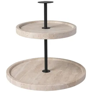 Villeroy & Boch - Manufacture Travertine Etagere Beige, Handarbeit, Elegantes Design aus Naturstein in Sandton, Anrichten von Buffet, Tischdeko Stein, Dekoration, Travertin