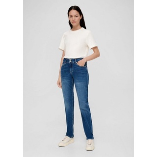 s.Oliver 5-Pocket-Jeans Jeans Karolin / Regular Fit / Mid Rise / Straight Leg Waschung, Label-Patch blau