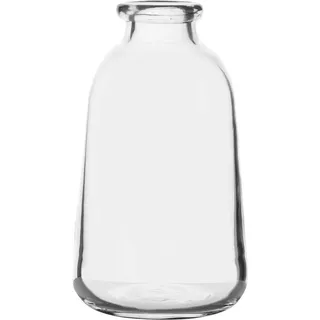 Famanu Glas-Milchflasche Vase - Dekorative Flasche - Landhausstil - 22,7 cm hoch - Transparent