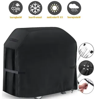 Grillschutzhüllen Grill Gasgrill Abdeckhaube Grillabdeckung Abdeckung Grillhaube Wetterschutz Regenschutz Schutzhülle Abdeckplane Outdoor BBQ (14... - Schwarz