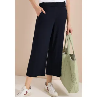 Cecil Jerseyhose High Waist Wide Leg Blau XXL