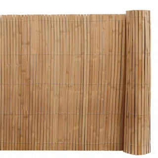 urfence Sichtschutzmatte 120 x 600 cm Braun Bambus